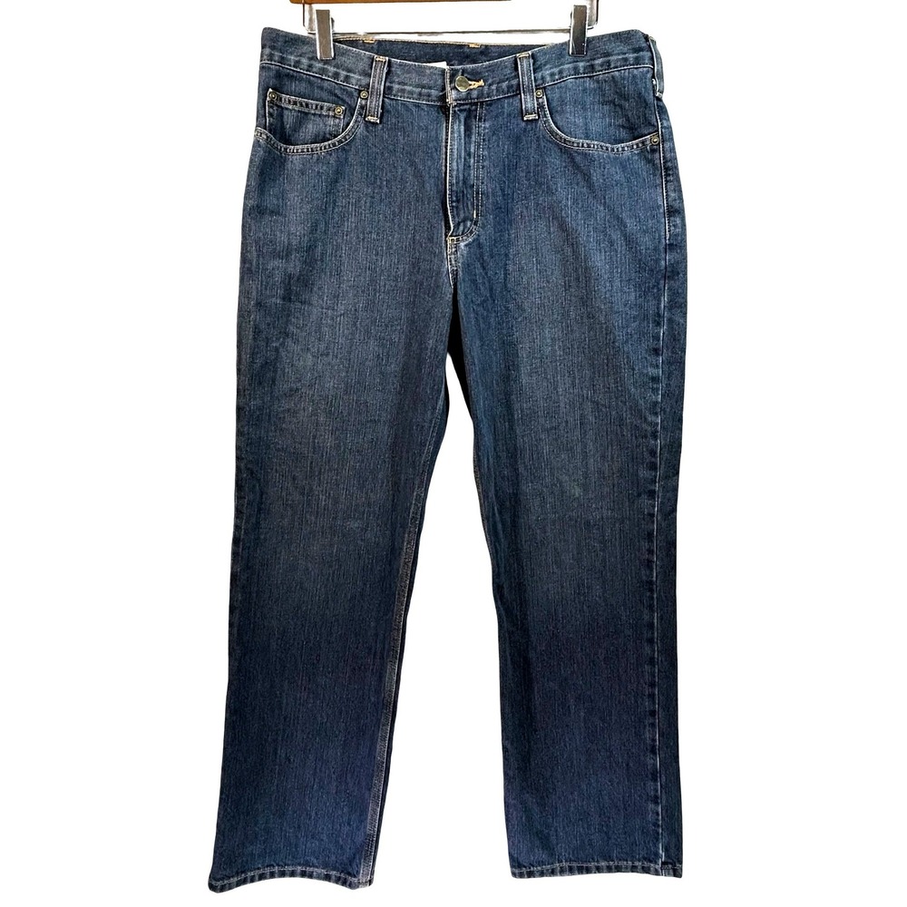 Carhartt Mens Relaxed Fit Jeans Dark Wash Blue Denim 101483-968 34x30
